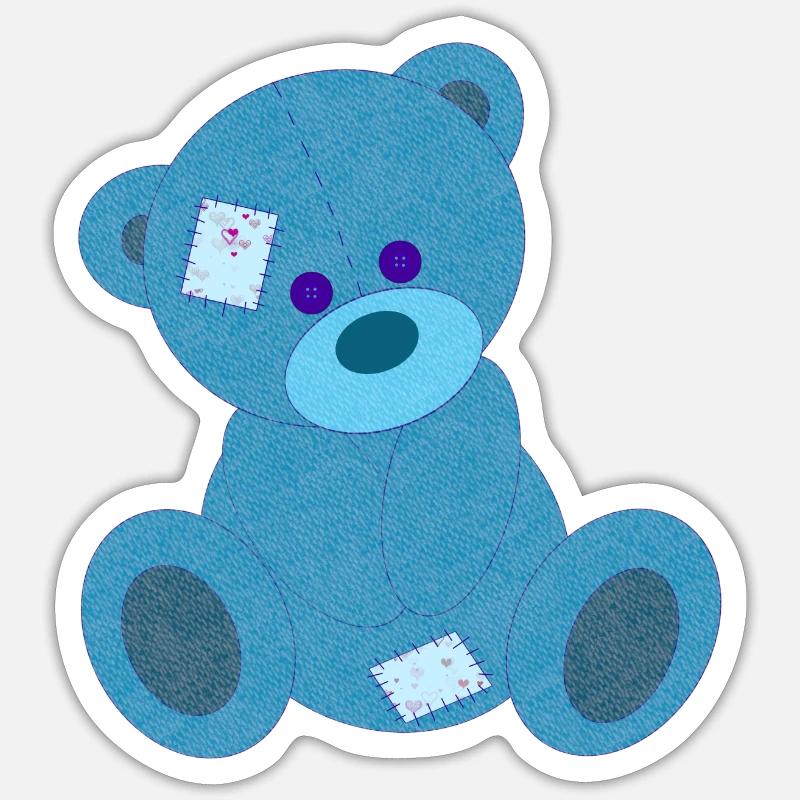 Blauer Bär - Sticker Größe S (10 x 10 cm) - Mattweiß