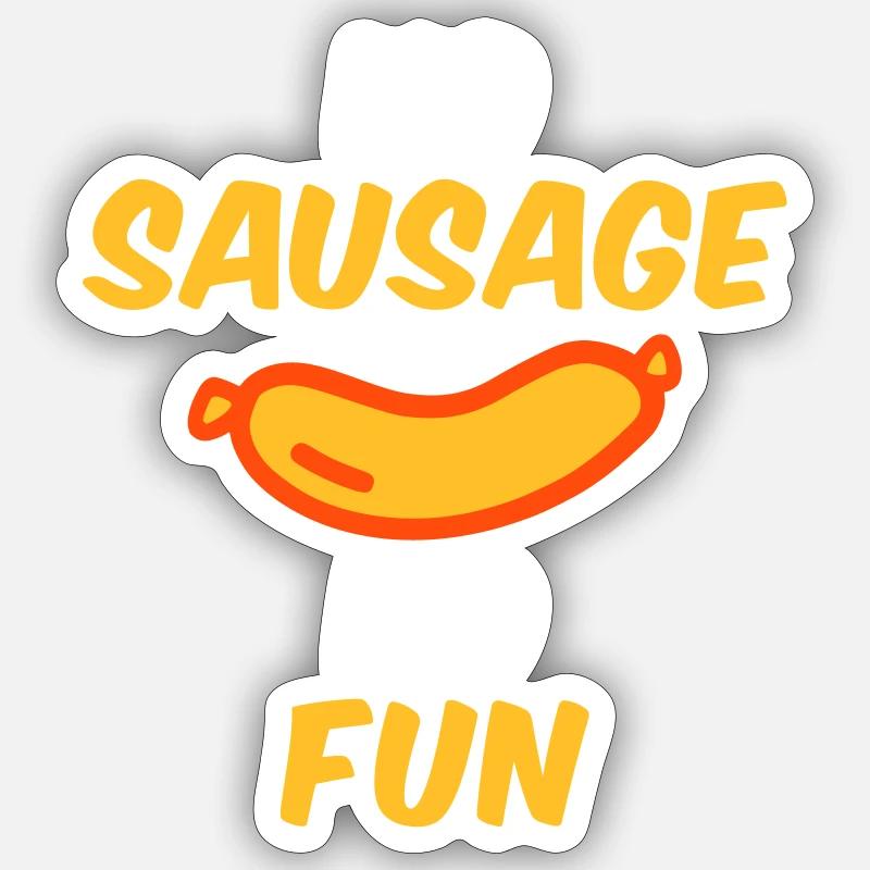 No sausage no fun - Sticker size S (10 x 10 cm) - white matte
