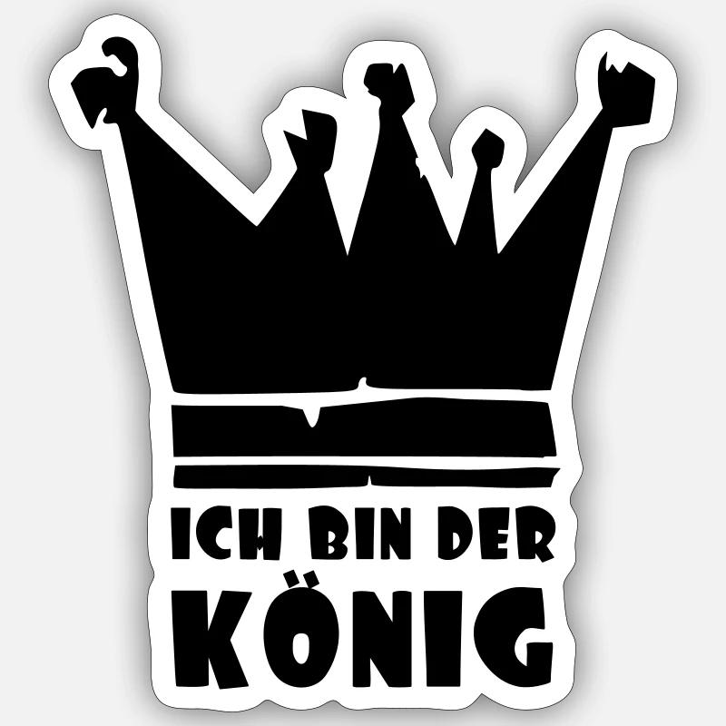 ich bin der König - Sticker Größe S (10 x 10 cm) - Mattweiß