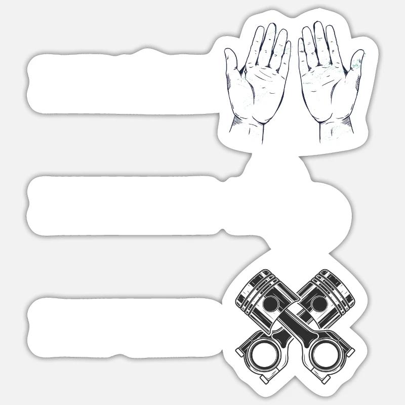 Zwei Hände zwei Eier zwei Takte Simson S50 S51 S70 - Sticker Größe S (10 x 10 cm) - Mattweiß