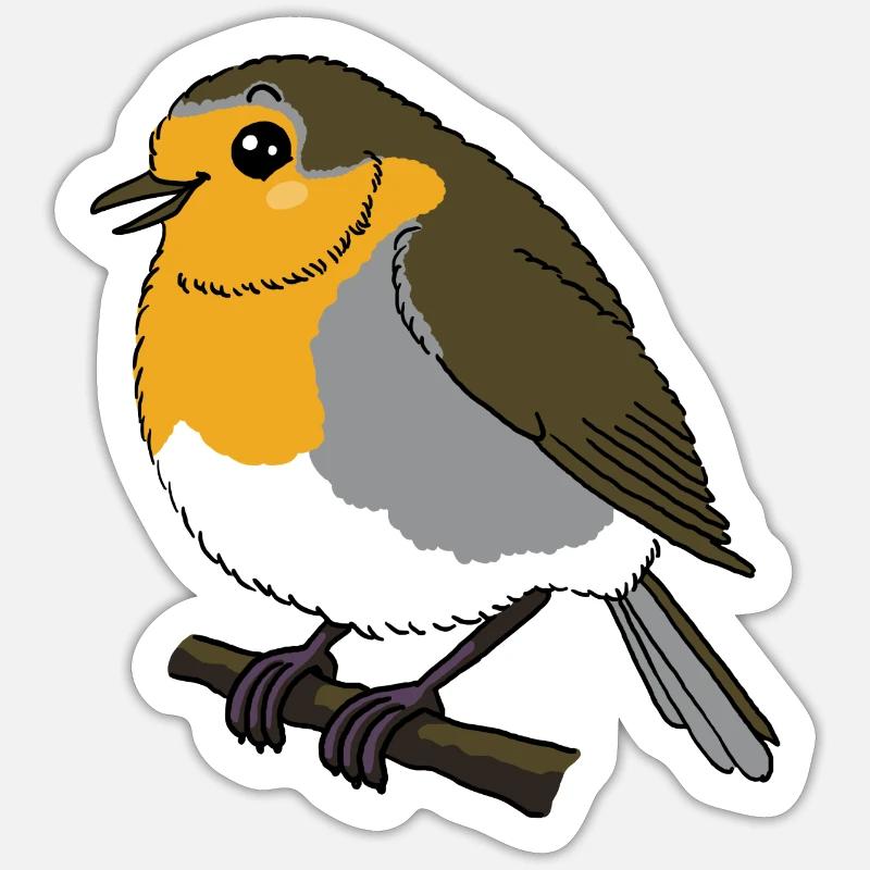 Robin Cute Kids 2 - Sticker size S (10 x 10 cm) - white matte