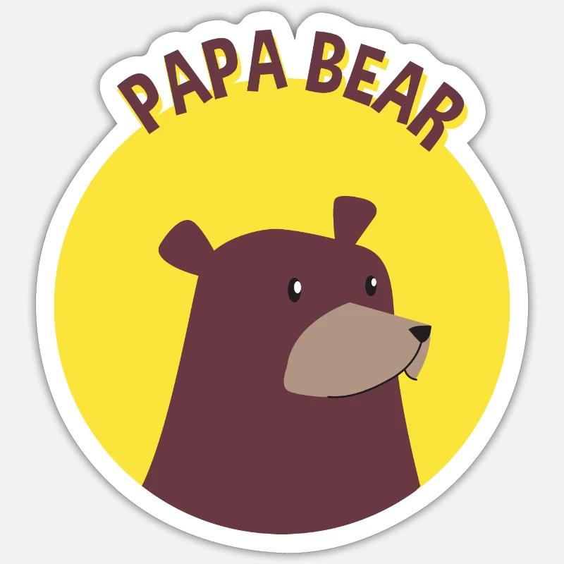Papa Bear Sticker Größe S (10 x 10 cm)