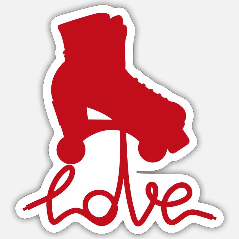 Roller love Sticker taille S (10 x 10 cm)