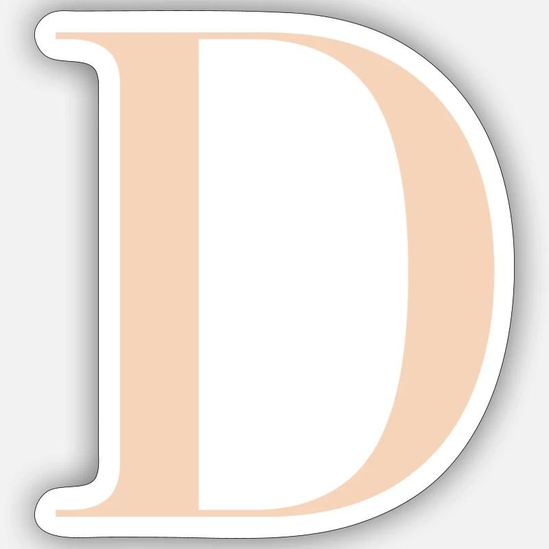 Buchstabe D Beige - Sticker Größe S (10 x 10 cm) - Mattweiß