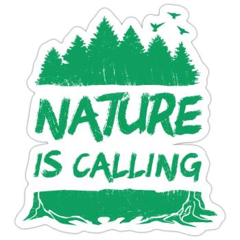 La nature appelle - Sticker taille S (10 x 10 cm) - blanc mat - Devant