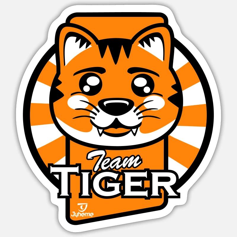 TeamTigre S - Sticker Größe S (10 x 10 cm) - Mattweiß
