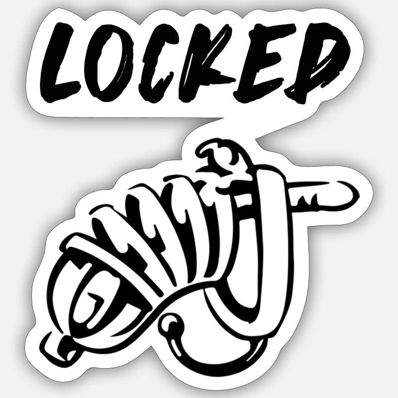 verrouillé - Sticker taille S (10 x 10 cm) - blanc mat