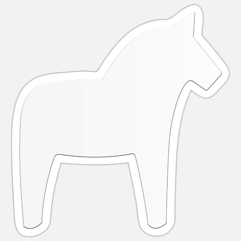 Dalahäst Horse Suède - Sticker taille S (10 x 10 cm) - blanc mat