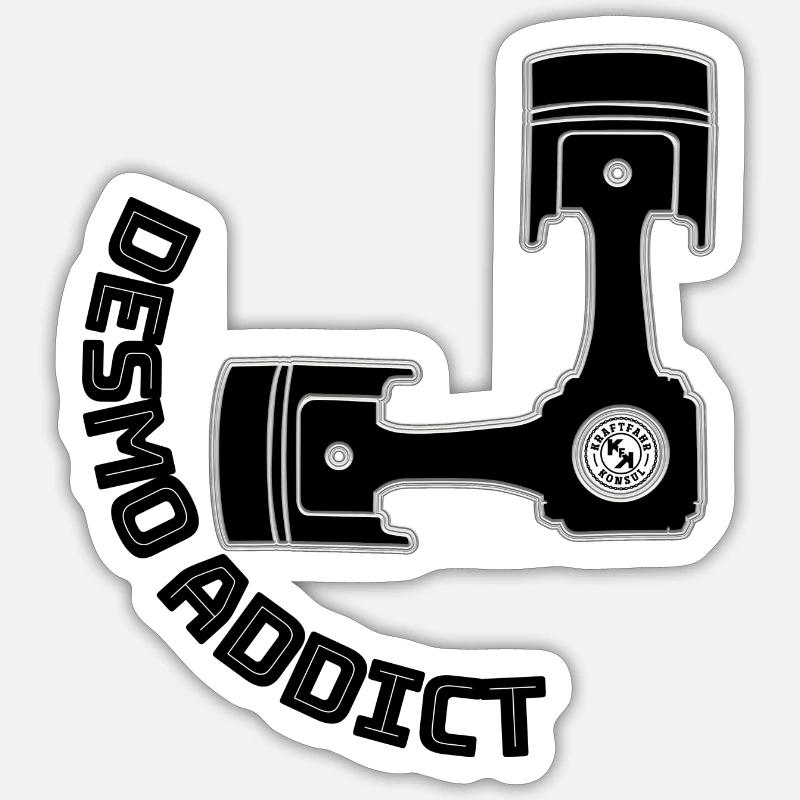 DesmoAddict - der Name ist Programm - Sticker Größe S (10 x 10 cm) - Mattweiß