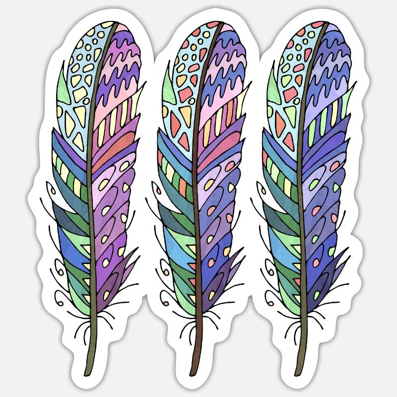 Feder - Sticker Größe S (10 x 10 cm) - Mattweiß