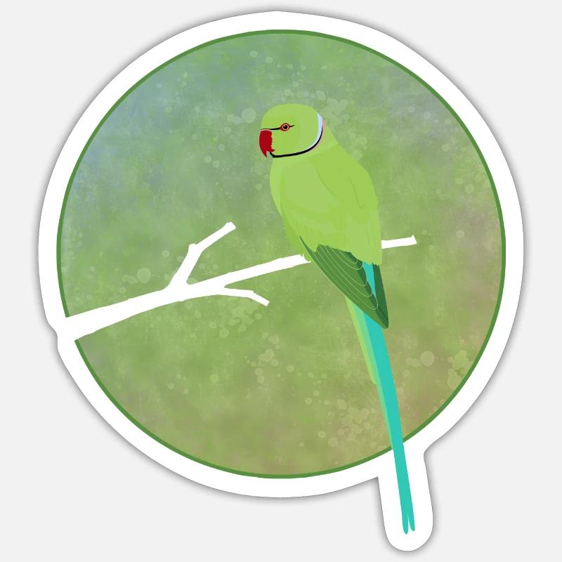 Collared Parakeet Alexander Parakeet Parakeet Parrot Sticker size S (10 x 10 cm)