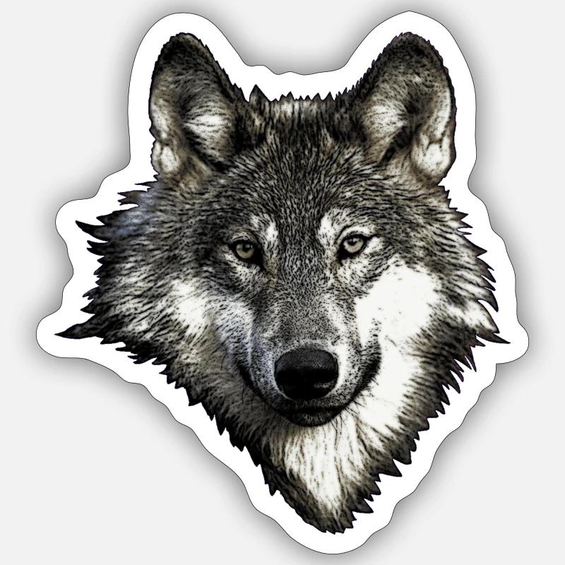Wolf face Sticker size S (10 x 10 cm)