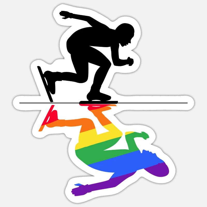 eislauf eisschnelllauf shorttrack shorttracker Sticker Größe S (10 x 10 cm)