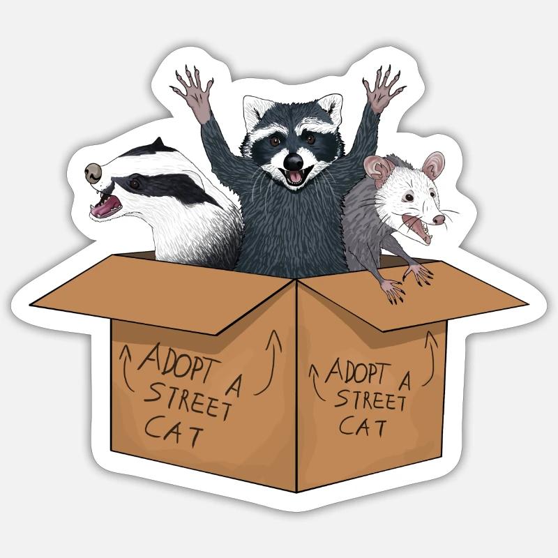 adopte un chat errant - Sticker taille S (10 x 10 cm) - blanc mat