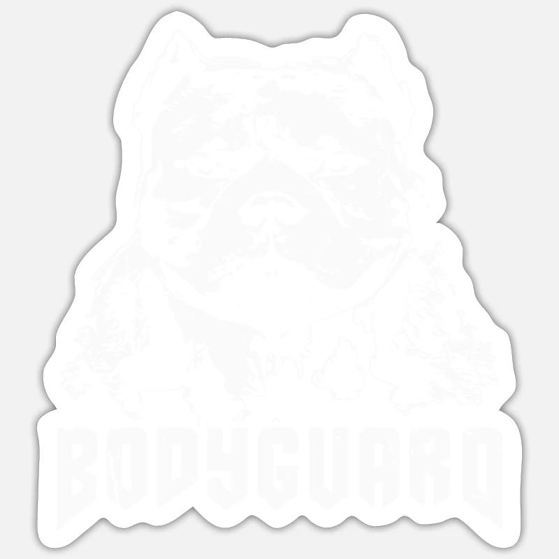 Hunde Bodyguard Weiß - Sticker Größe S (10 x 10 cm) - Mattweiß