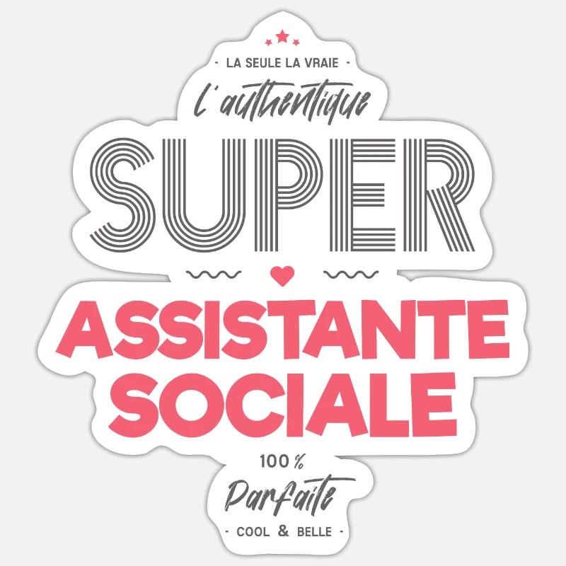 L authentique super assistante sociale Sticker taille S (10 x 10 cm)