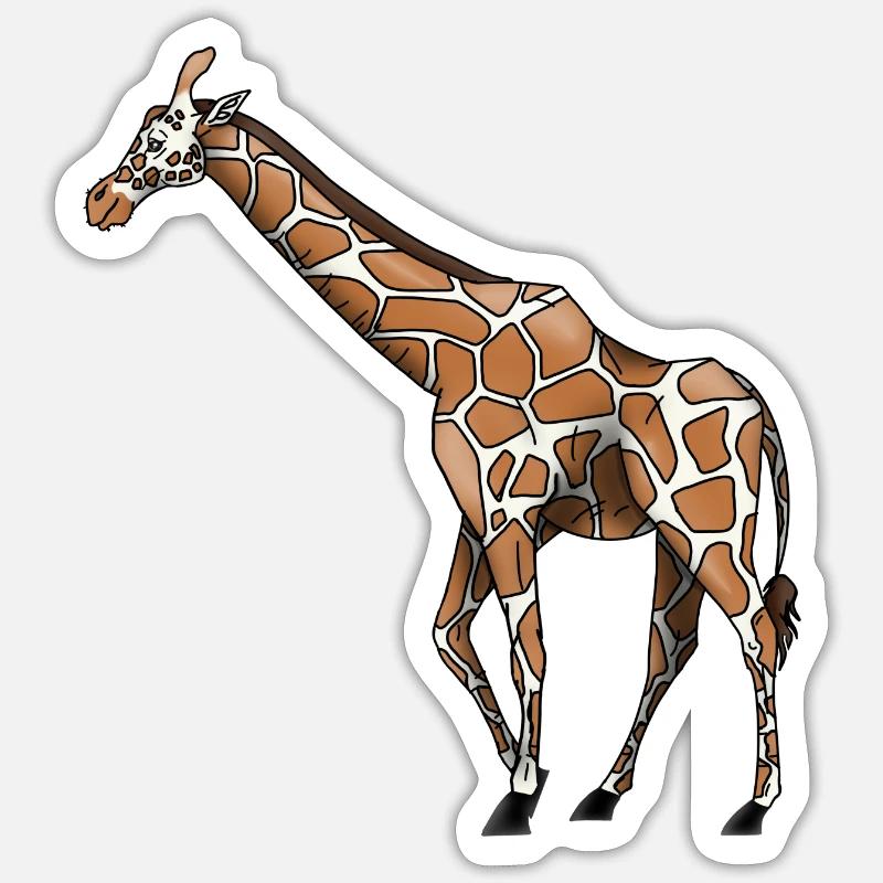 Giraffe - Sticker Größe S (10 x 10 cm) - Mattweiß