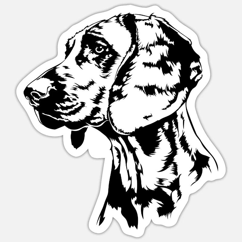 HANNOVERSCHER SCHWEIßHUND Jagdhunde Portrait - Sticker taille S (10 x 10 cm) - blanc mat