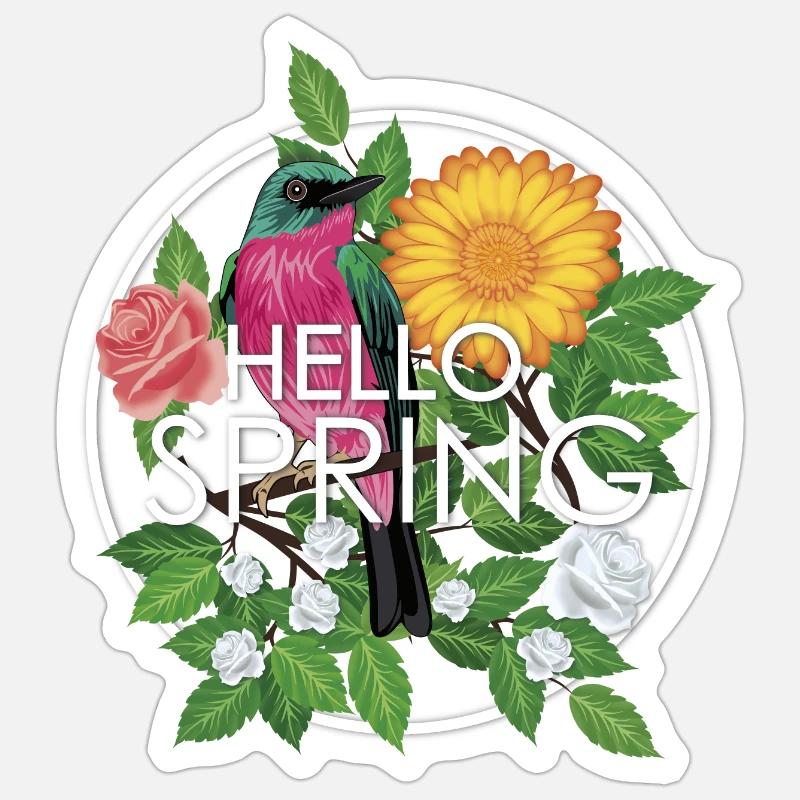 Hello Spring Sticker size S (10 x 10 cm)