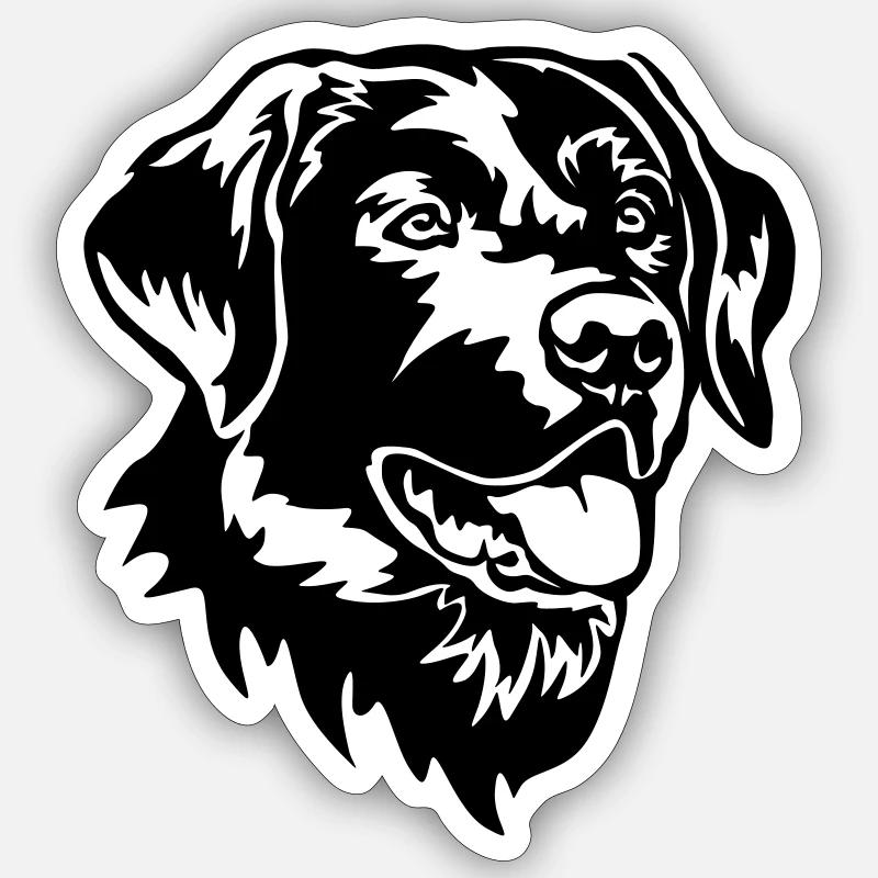 Labrador Kopf - Sticker Größe S (10 x 10 cm) - Mattweiß