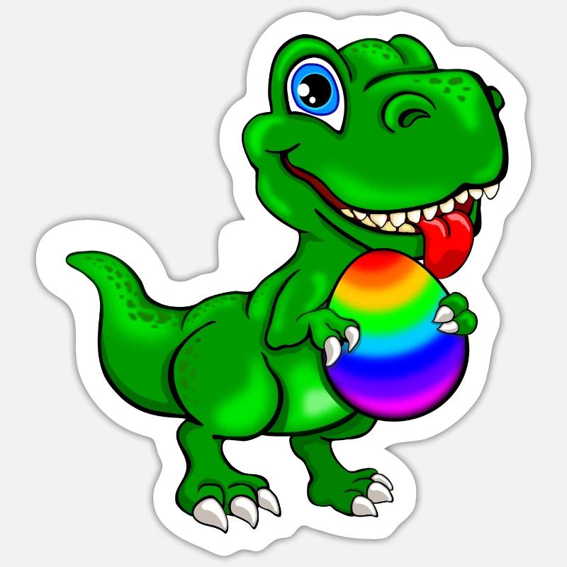Dino with Easter egg Sticker size S (10 x 10 cm)