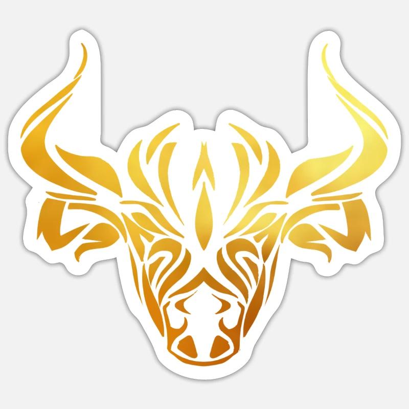 Sternzeichen Stier - Sticker Größe S (10 x 10 cm) - Mattweiß