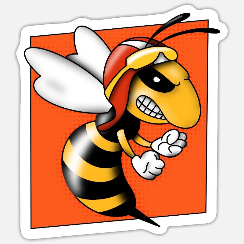 Hornet halftone bee wasp Pop Art Comic Style Sticker size S (10 x 10 cm)