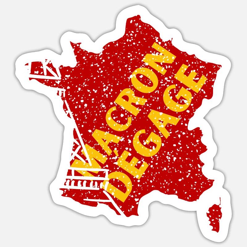 MACRON RÄUMT - Sticker Größe S (10 x 10 cm) - Mattweiß