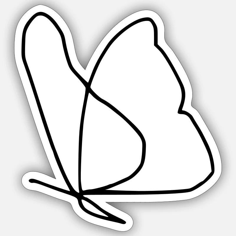Schmetterling - Sticker Größe S (10 x 10 cm) - Mattweiß