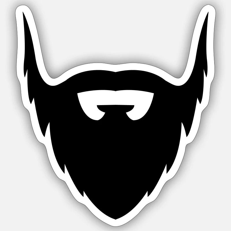 Barbe - Sticker taille S (10 x 10 cm) - blanc mat