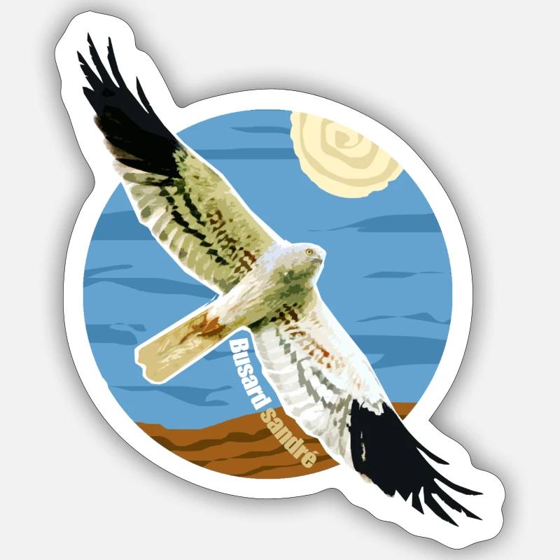 Graue Rohrweihe Vogel Raptor Geschützte Arten - Sticker Größe S (10 x 10 cm) - Mattweiß