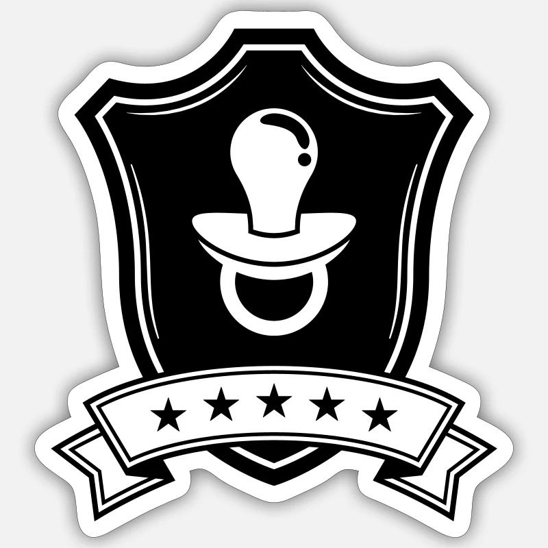 Bouclier d’icône de tétine - Sticker taille S (10 x 10 cm) - blanc mat