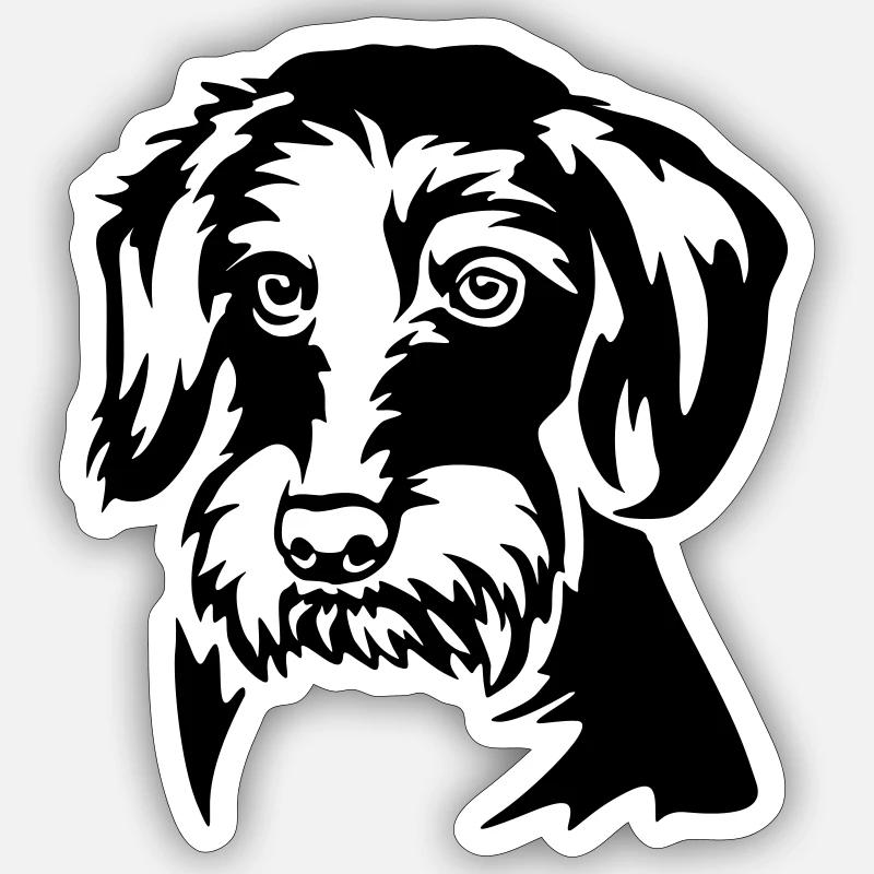 Dachshund Head - Sticker size S (10 x 10 cm) - white matte