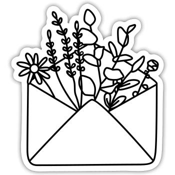 Blumenstrauß - grow. - Sticker Größe S (10 x 10 cm) - Mattweiß - Vorne