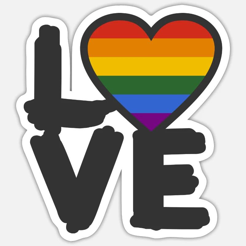 Liefde - LIEBE - Sticker Größe S (10 x 10 cm) - Mattweiß