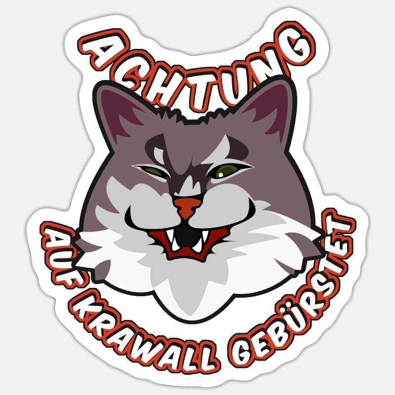 Mieserkadser Katze - Sticker Größe S (10 x 10 cm) - Mattweiß