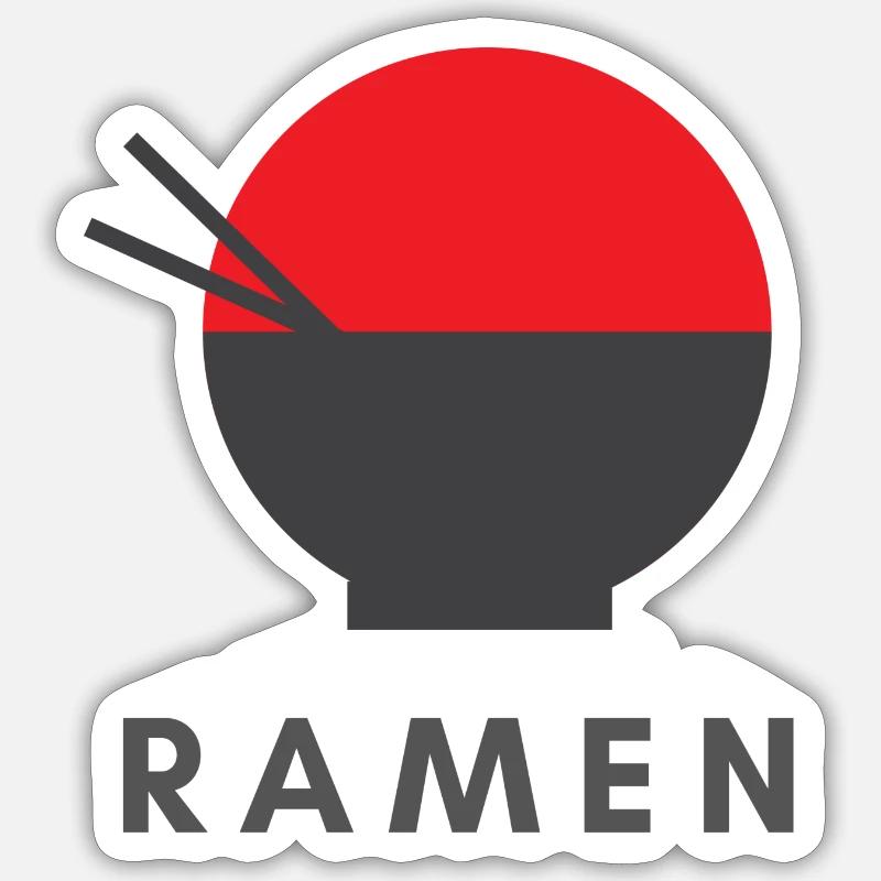 Ramen - Sticker Größe S (10 x 10 cm) - Mattweiß