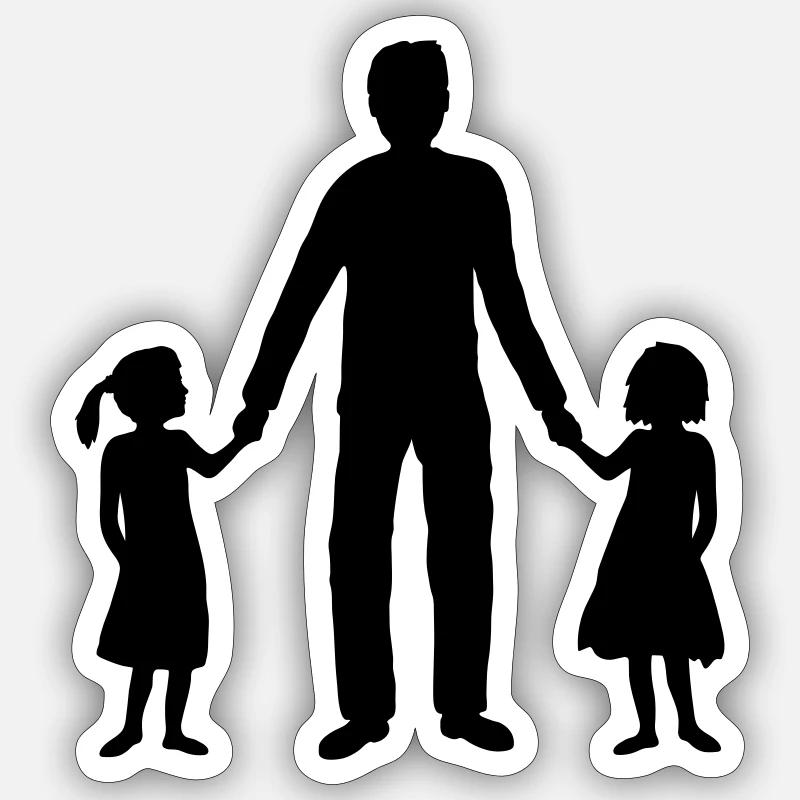 2 Daughters Papa Team Sticker size S (10 x 10 cm)