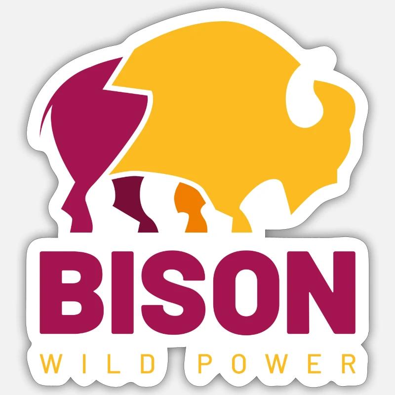 Wild Power Bison Sticker Größe S (10 x 10 cm)