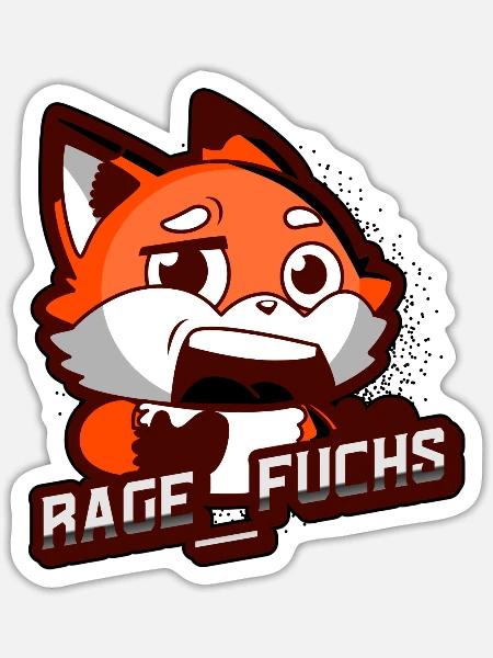 Rage Fuchs Offical Merch - Sticker Größe S (10 x 10 cm) - Mattweiß