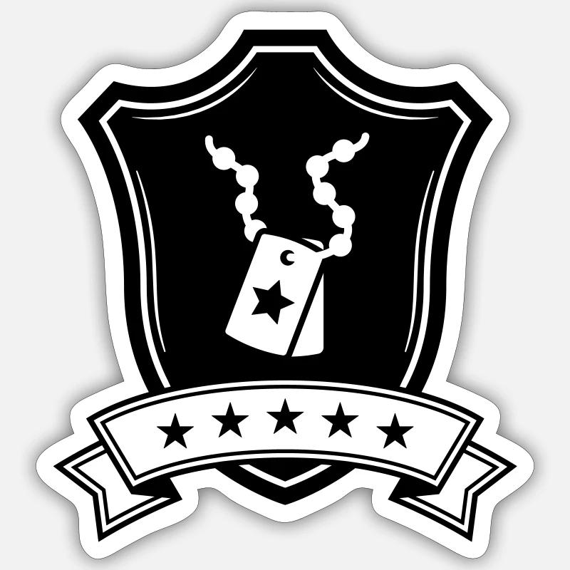 Armoiries de l’insigne - Sticker taille S (10 x 10 cm) - blanc mat