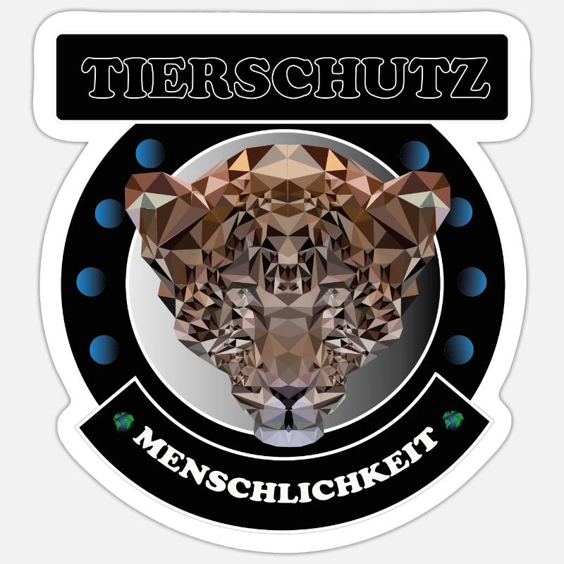 Tierschutz Leopard wild cat wilde katze - Sticker Größe S (10 x 10 cm) - Mattweiß