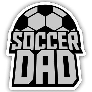 Sport Logo Soccer Dad - Sticker Größe S (10 x 10 cm) - Mattweiß - Vorne
