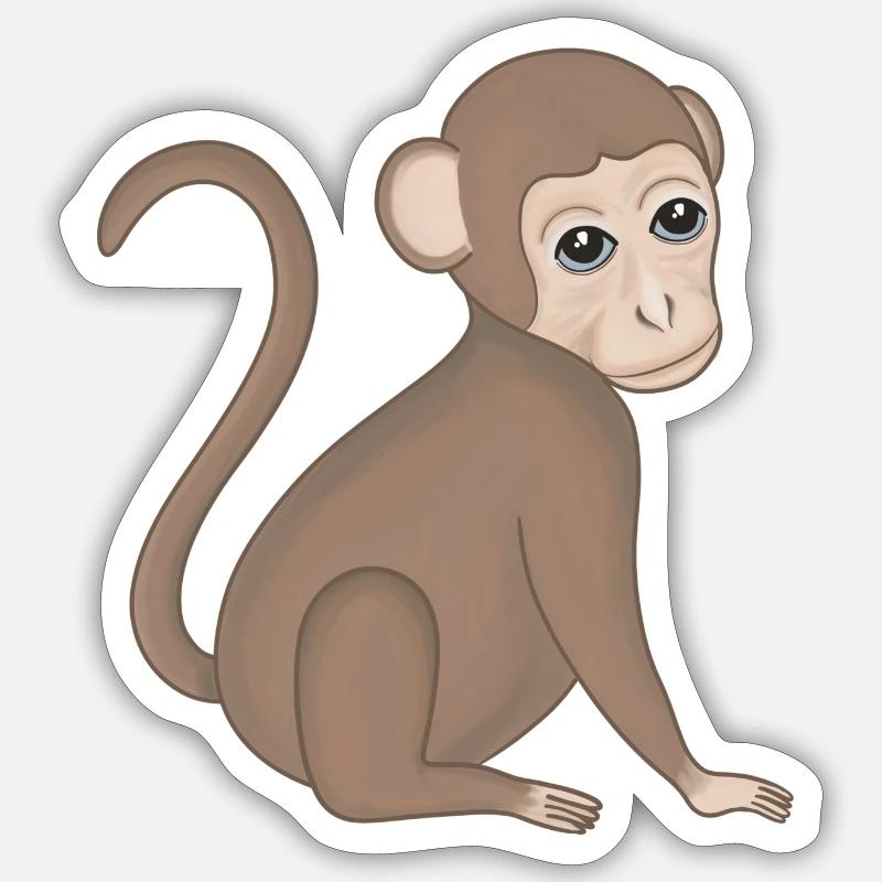 Affe Baby Äffchen Sticker Größe S (10 x 10 cm)