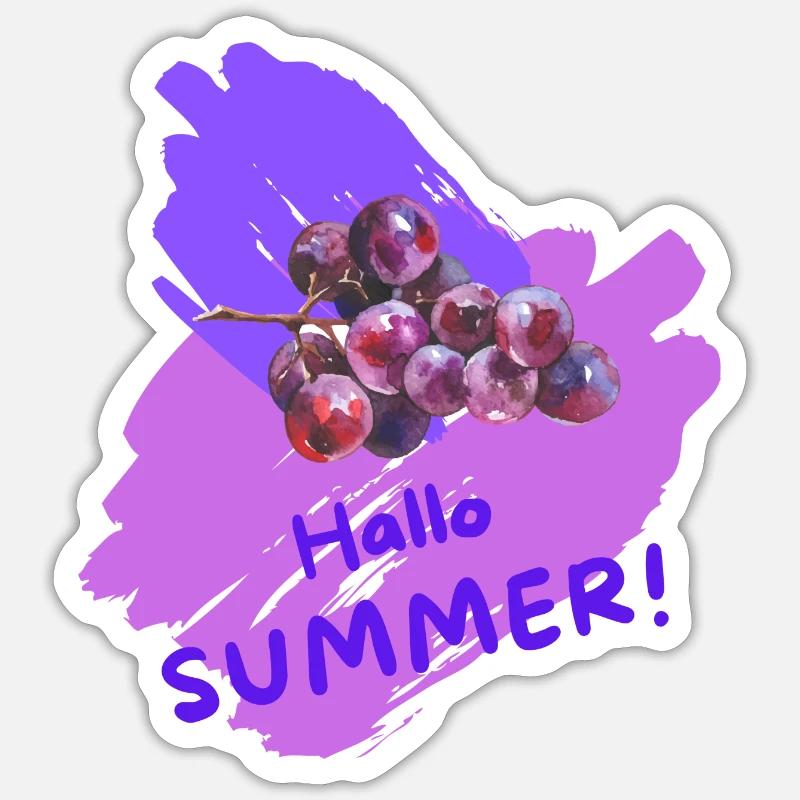 Hello Summer Fruit Pineapple Holiday Warmth Grape Sticker size S (10 x 10 cm)