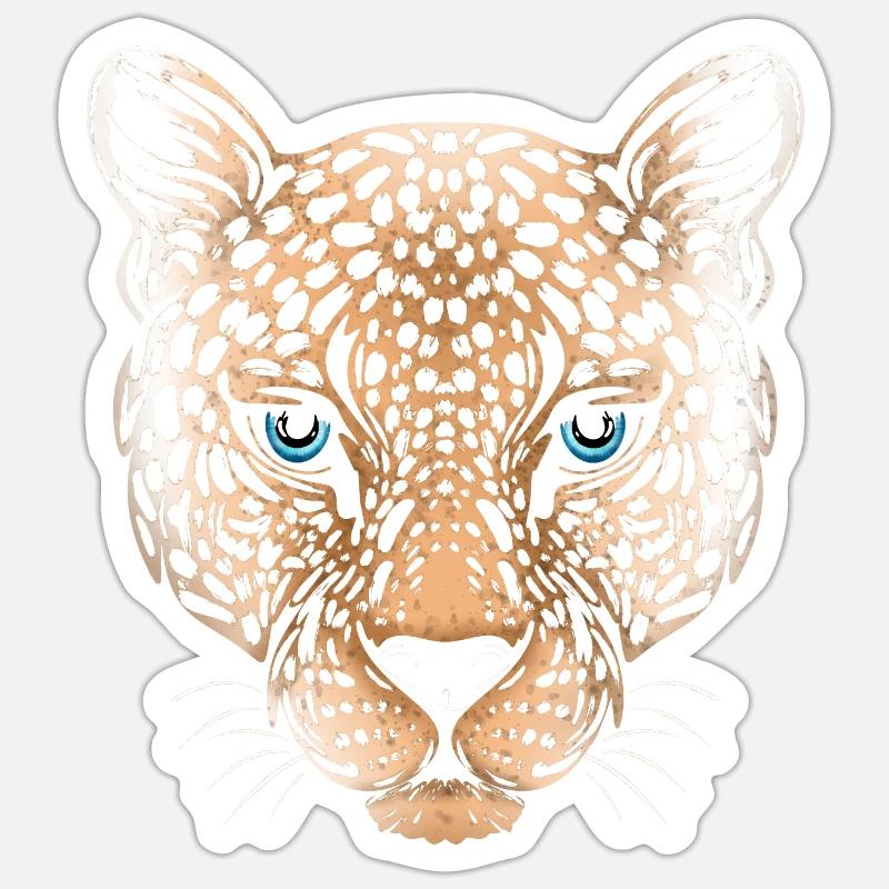 Leopard Cheetah Jaguar - Sticker size S (10 x 10 cm) - white matte
