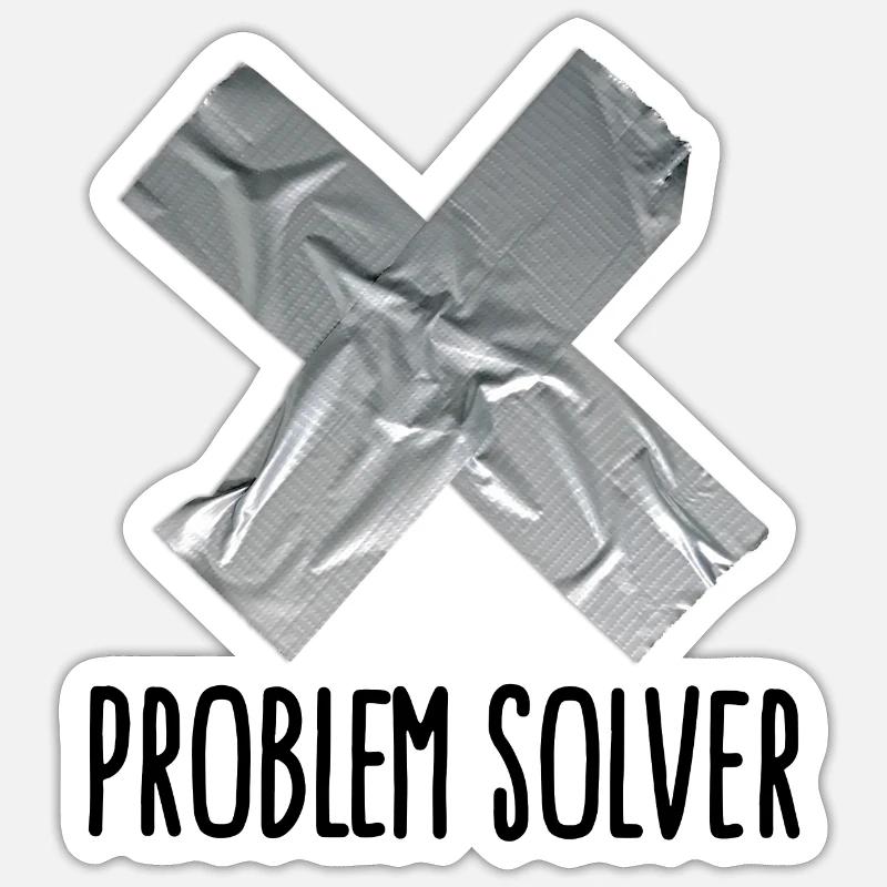 Funny Tape Man Father Problem solver - Sticker size S (10 x 10 cm) - white matte