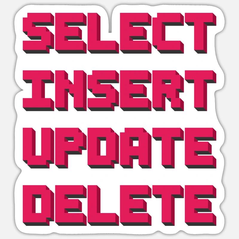 SQL pixelart red - Sticker Größe S (10 x 10 cm) - Mattweiß