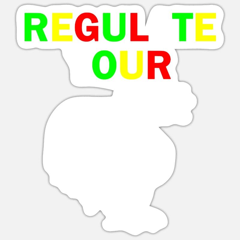 regulate your chicken - Sticker Größe S (10 x 10 cm) - Mattweiß