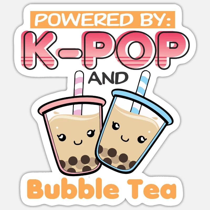 Powered by K-Pop und Bubble Tea Sticker Größe S (10 x 10 cm)